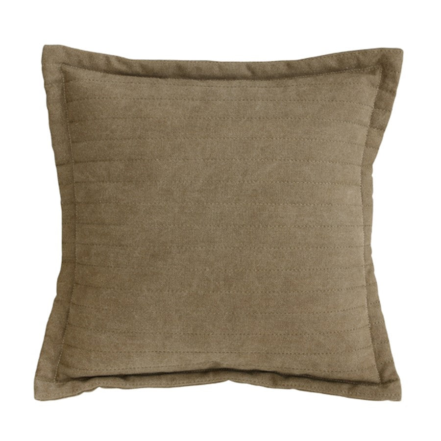 Linen canvas accent pillow - mustard brown